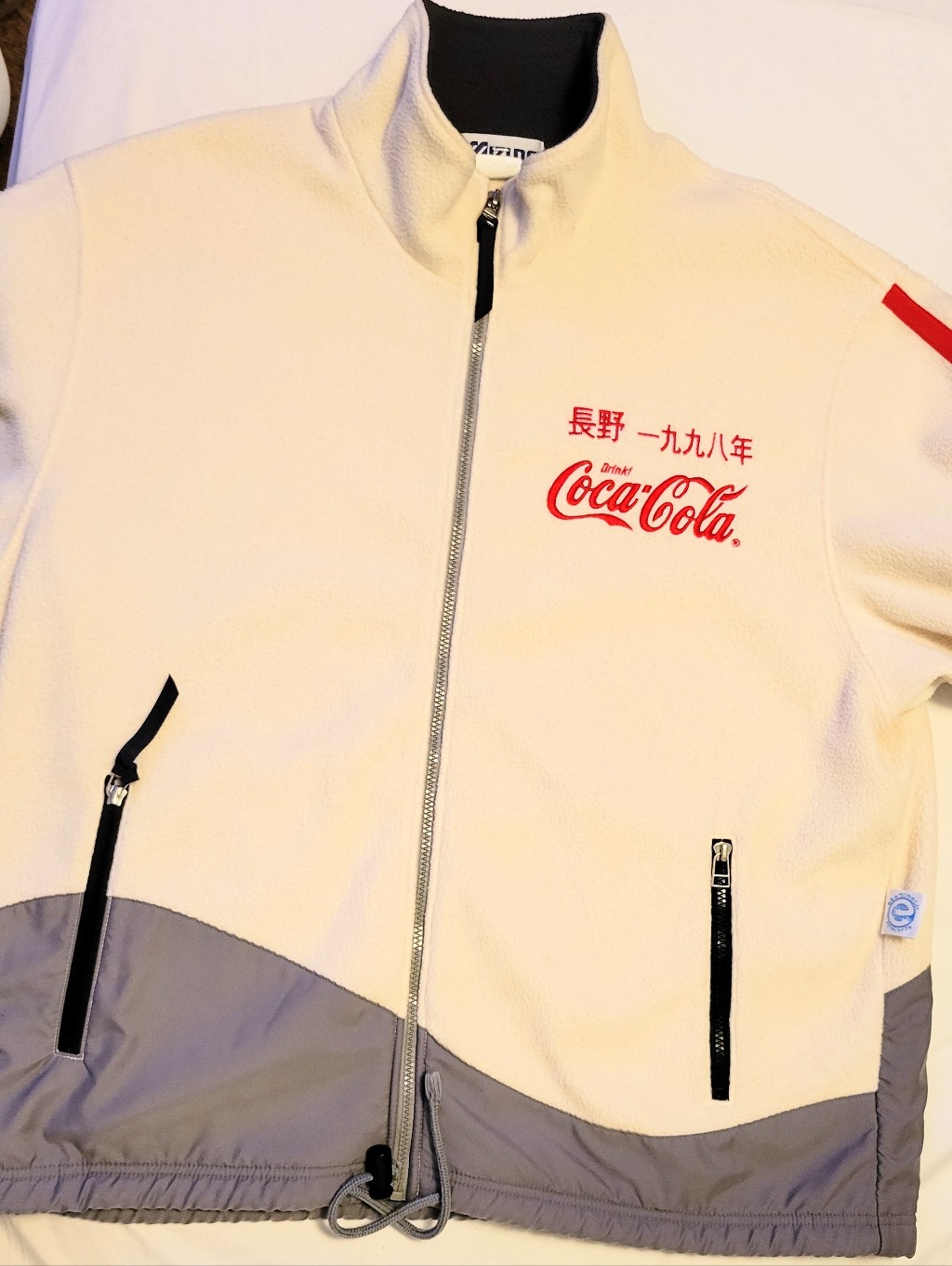 Coca-Cola Olympic Collectible Cream Fleece Jacket With Red Logo